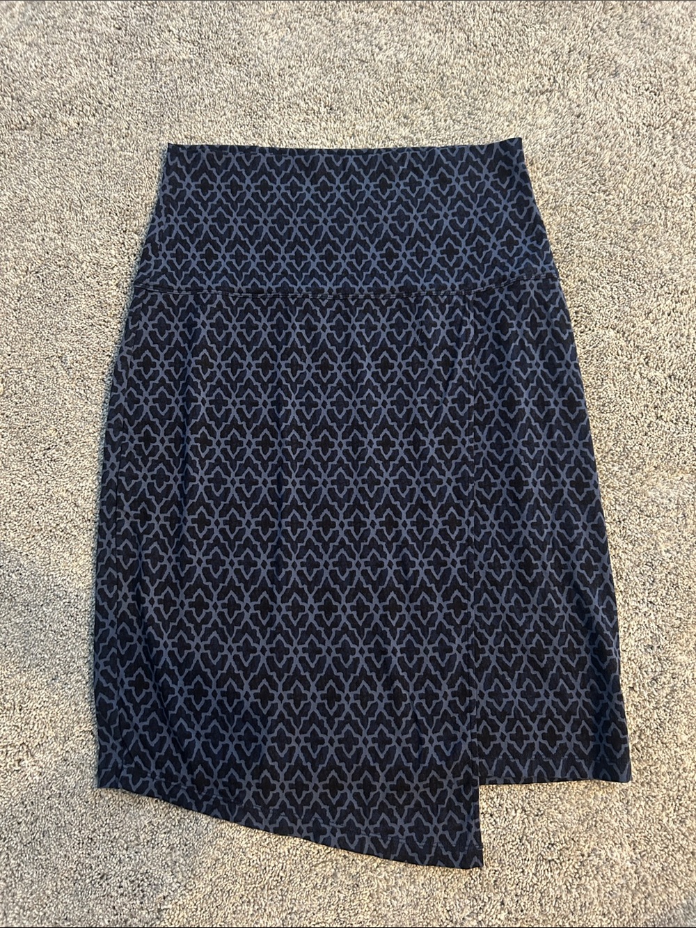 Athleta Navy Geometric Asymmetrical Skirt